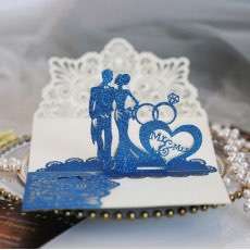 3D Marriage Invitation Card Laser Cut Invitation Wedding Card Glitter Paper